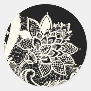 Sticker Rond 20 - 1,5 Enveloppe Sceau Vintage dentelle victorie