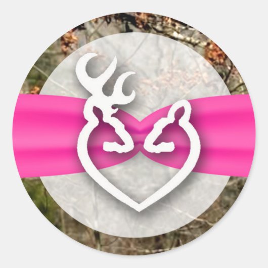 Sticker Rond 20 - 1,5 Enveloppe Seal Deer Couple Doe Buck Cam (Devant)