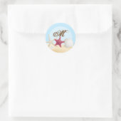 Sticker Rond 20 - 1,5 Enveloppe Seal Sea Shells Beach Sand Ocea (Sac)
