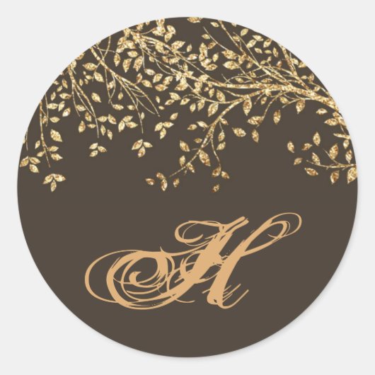 Sticker Rond 20 - 1,5 Huile d'or de phoque d'enveloppe Arbre au (Devant)