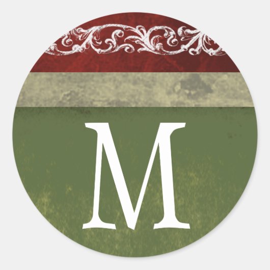 Sticker Rond 20 - 1,5 Monogramme de phoque d'enveloppe Noël XMA (Devant)