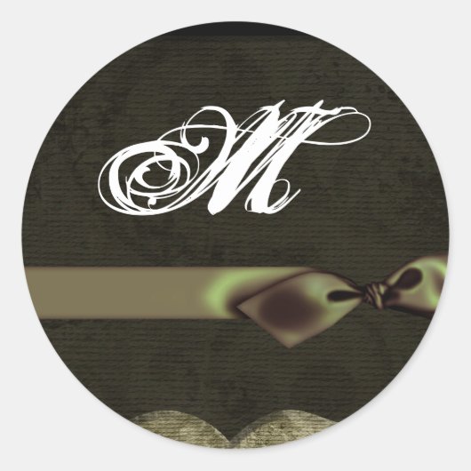 Sticker Rond 20 - 1,5 Monogramme de phoque d'enveloppe Noël XMA (Devant)