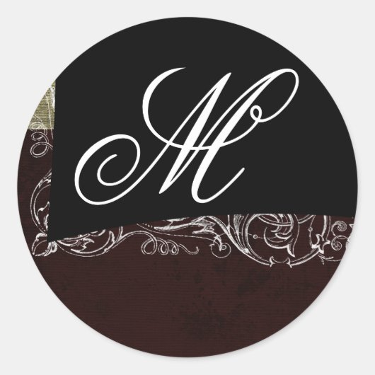 Sticker Rond 20 - 1,5 Monogramme de phoque d'enveloppe Noël XMA (Devant)