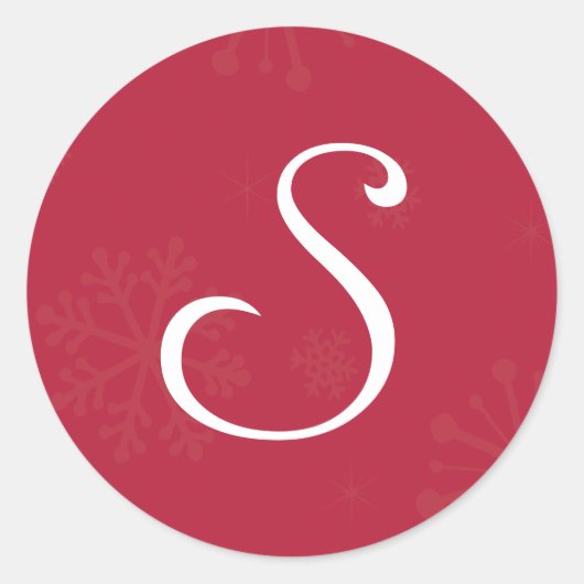 Sticker Rond 20 - 1,5 Monogramme de phoque d'enveloppe Noël XMA (Devant)