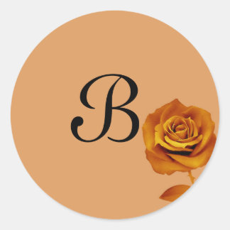 Sticker Rond 20 - 1,5 Rose orange brûlé par le sceau d'envelopp