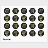 Sticker Rond 20 ans 20e anniversaire chemises pour mariés Husba (Feuille)
