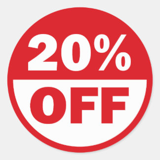 Sticker Rond 20 % de réduction
