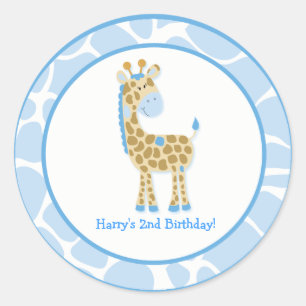 Sticker Rond 20 Dessus de Cupcake Personnalisables Jungle Giraf
