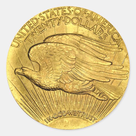Sticker rond 20 Dollar US Eagle Gold Piece (Devant)