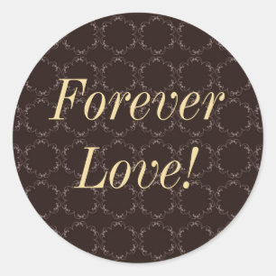 Sticker Rond 20 Sceau d'enveloppe Brown Vintage/Mariage de crèm
