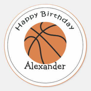 Sticker Rond 20 Toppers Cupcake personnalisables Basketball