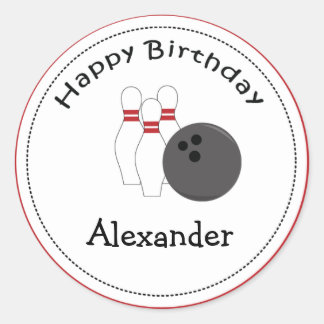 Sticker Rond 20 Toppers Cupcake personnalisables Bowling Party