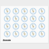 Sticker Rond 20 Toppers Cupcake personnalisables Jungle Giraffe (Feuille)