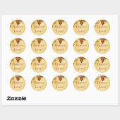 Sticker Rond 20 Vignoble Mariage Enveloppe Sceau (Feuille)