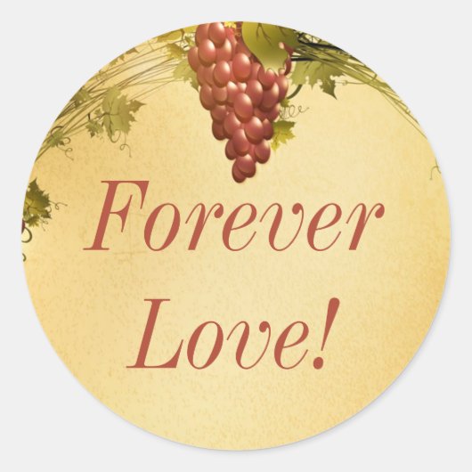 Sticker Rond 20 Vignoble Mariage Enveloppe Sceau (Devant)