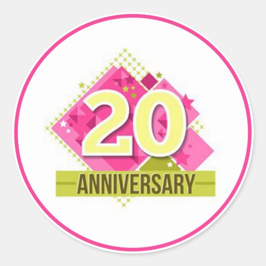 Sticker Rond 20e anniversaire (Devant)