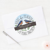 Sticker Rond 20e anniversaire du Mariage, Bluebirds of a Feathe (Enveloppe)