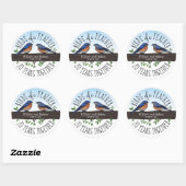 Sticker Rond 20e anniversaire du Mariage, Bluebirds of a Feathe (Feuille)