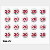 Sticker Rond 20e anniversaire Golf Ball Design (Feuille)