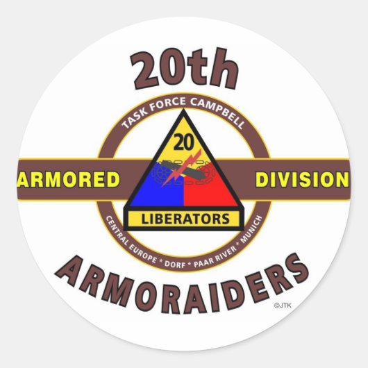 STICKER ROND 20E DIVISION ARMÉE "ARMORADIENS" (Devant)