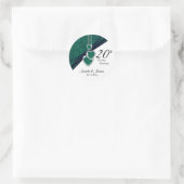 Sticker Rond 20e Mariage émeraude (Sac)