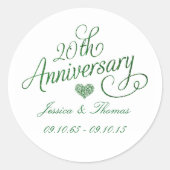 Sticker Rond 20th Emerald Wedding Anniversary Paper Plates (Devant)