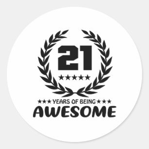 Sticker Rond 21 ans d'être impressionnant