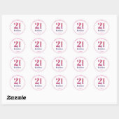 Sticker Rond 21 et Fabuleux 21e anniversaire (Feuille)