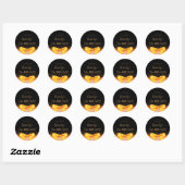 Sticker Rond 21e anniversaire arc en or noir (Feuille)