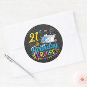 Sticker Rond 21e anniversaire Croisière B-Day Party (Enveloppe)