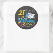 Sticker Rond 21e anniversaire Croisière B-Day Party (Sac)