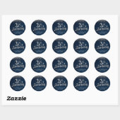 Sticker Rond 21e anniversaire Denim & Diamonds (Feuille)