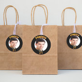 Sticker Rond 21e anniversaire fête en or noir photo