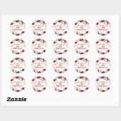 Sticker Rond 21e Anniversaire Merci des Ballons rouges (Feuille)