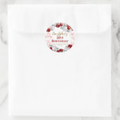 Sticker Rond 21e Anniversaire Merci des Ballons rouges (Sac)