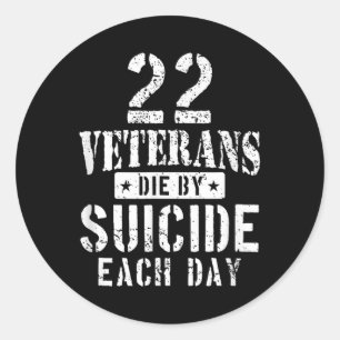 Sticker Rond 22 Anciens Combattants Meurent Par Suicide Chaque