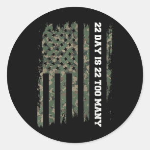 Sticker Rond 22 Un Vétéran Vit dans l'Armée Sensibilisation au