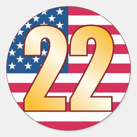 Sticker Rond 22 USA Gold (Devant)
