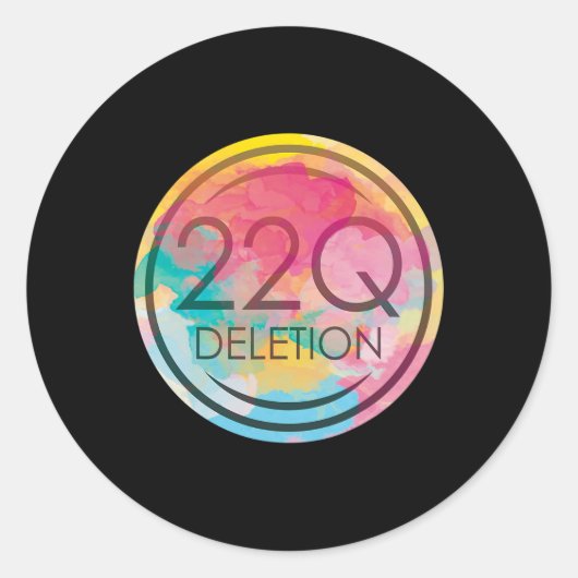 Sticker Rond 22q11 Suppression pour 22q Sensibilisation Support (Devant)