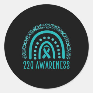Sticker Rond 22q Sensibilisation, 22q Arc-en-ciel, Syndrome Dig