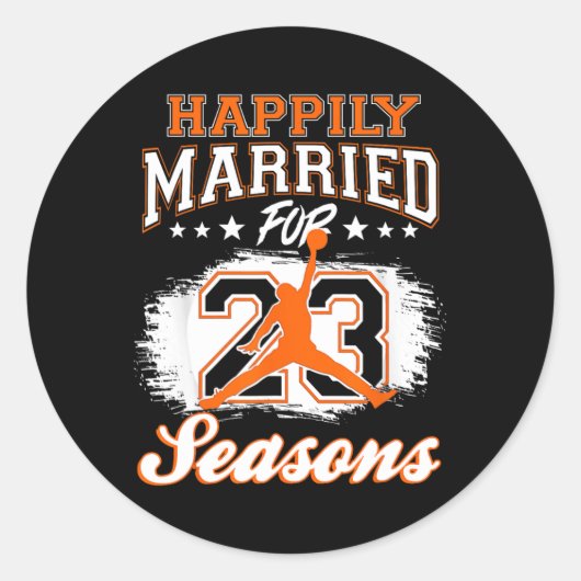 Sticker Rond 23 Anniversaire du Mariage Bysketbyll Married Co (Devant)