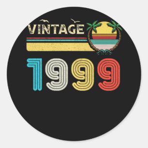 Sticker Rond 23 ans Vintage 1999 Rétro 23e anniversaire