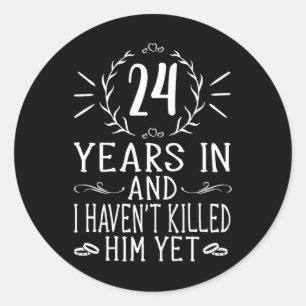 Sticker Rond 24e anniversaire de Mariage pour elle - 24 ans Mar