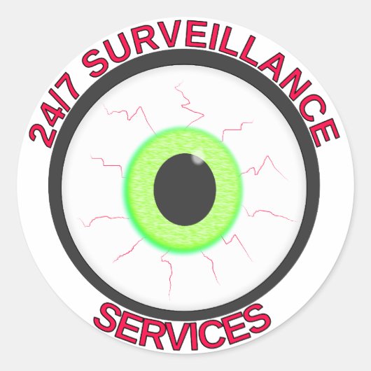 Sticker Rond 24h/24 et 7j/7 Services de surveillance (Devant)
