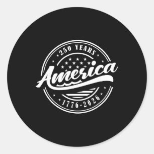 Sticker Rond 250 Ans 1776-2026 250e Anniversaire, 4 Juillet 