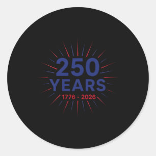 Sticker Rond 250 Ans 1776-2026 250e Anniversaire Logo Minimalis
