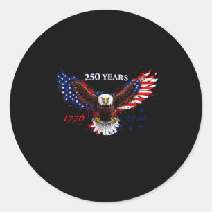Sticker Rond 250 ans 1776–2026 drapeau patriotique aigle améric