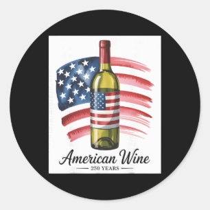 Sticker Rond 250 Ans 1776-2026 Vin 250e Anniversaire Amateur