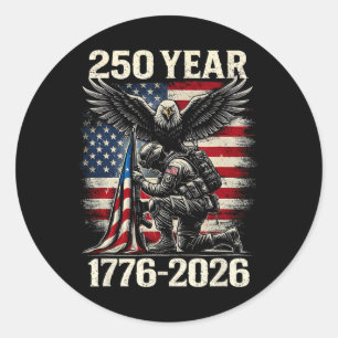 Sticker Rond 250 Ans 250e Anniversaire États-Unis 4 Juillet Ind