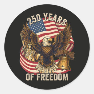 Sticker Rond 250 Ans Américain 1776-2026